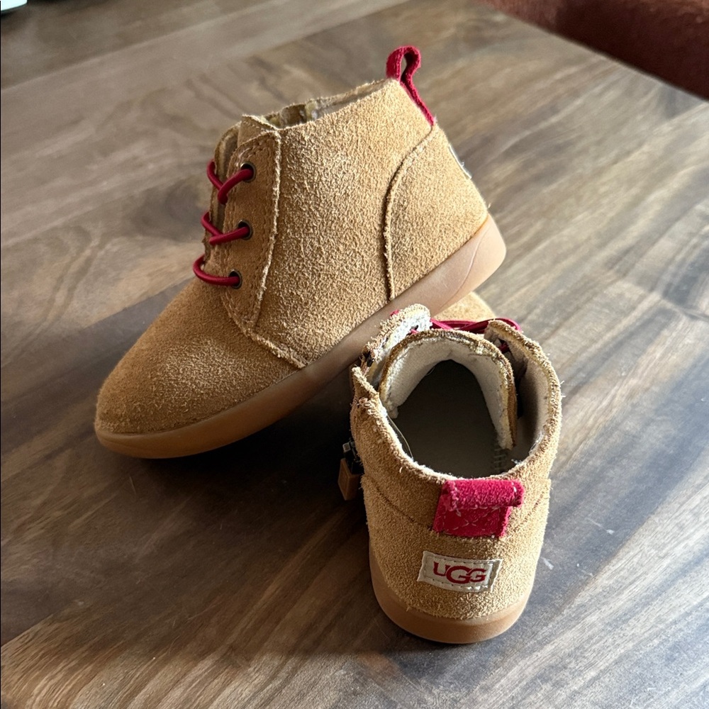 UGG Kids Brown Boots with side zipper size 9!